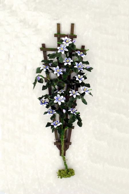 Purple and White Clematis Trellis